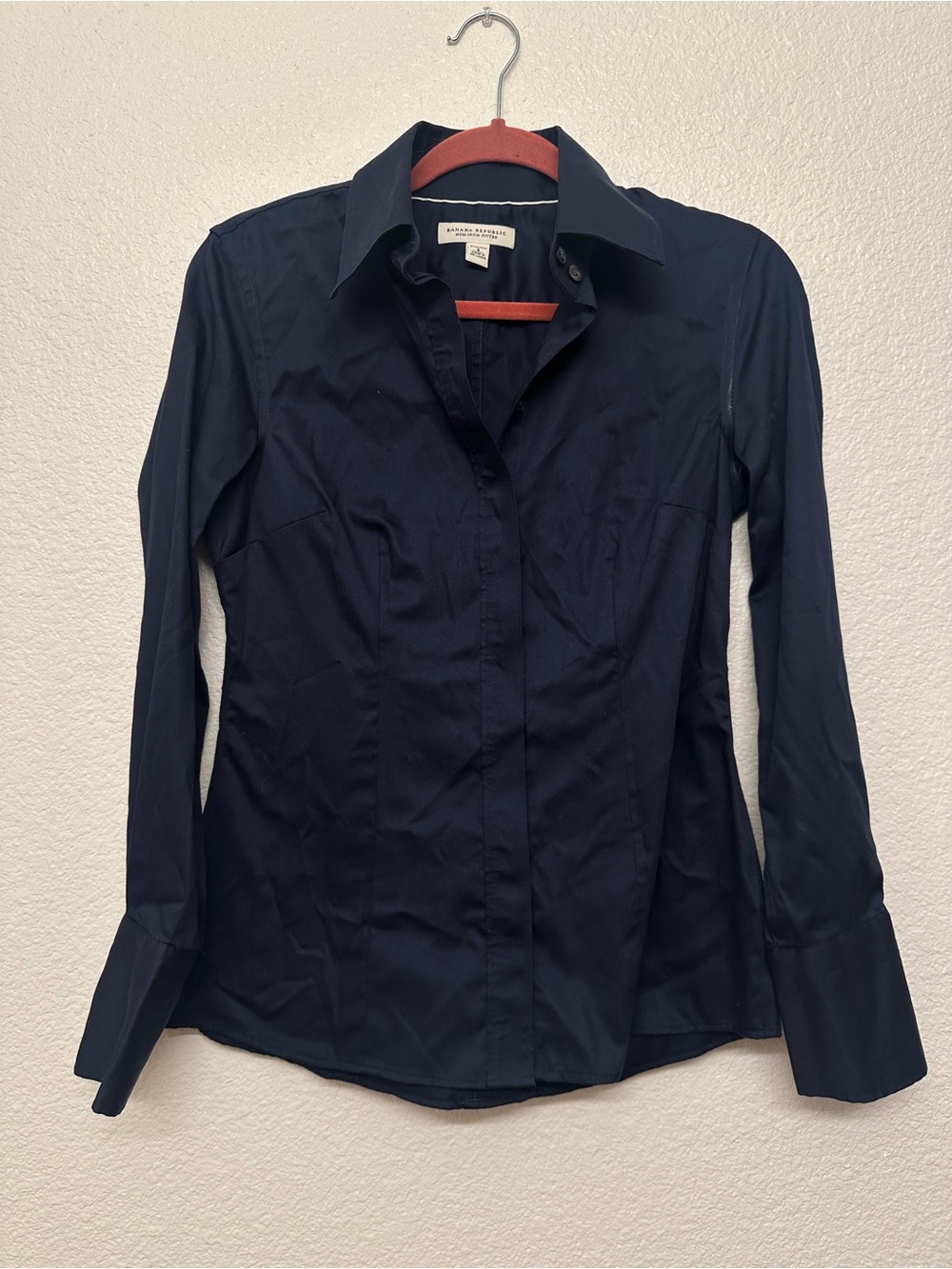 Banana Republic Dark Navy Tailored Button-Down Shirt